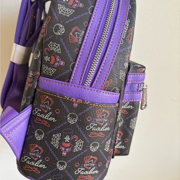 Loungefly Disney Doctor Facilier Mini Backpack in Black & Purple - Picture 3 of 5
